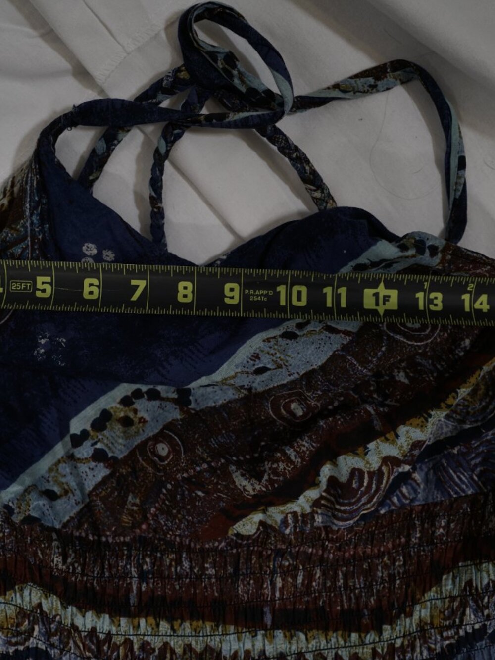 Camee’s Boho Halter Midi Dress M 100% Cotton India Strappy Back Tribal Print - Picture 5 of 7